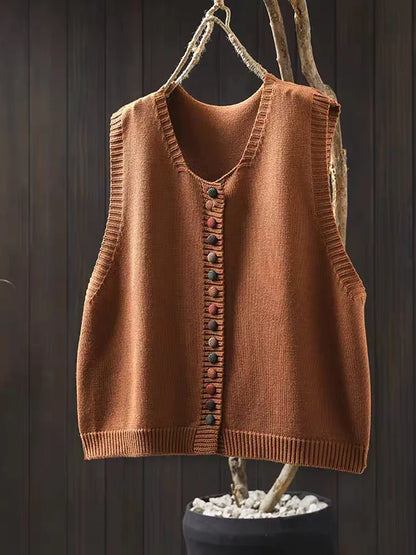 Nieske | Round-Neck Button Vest