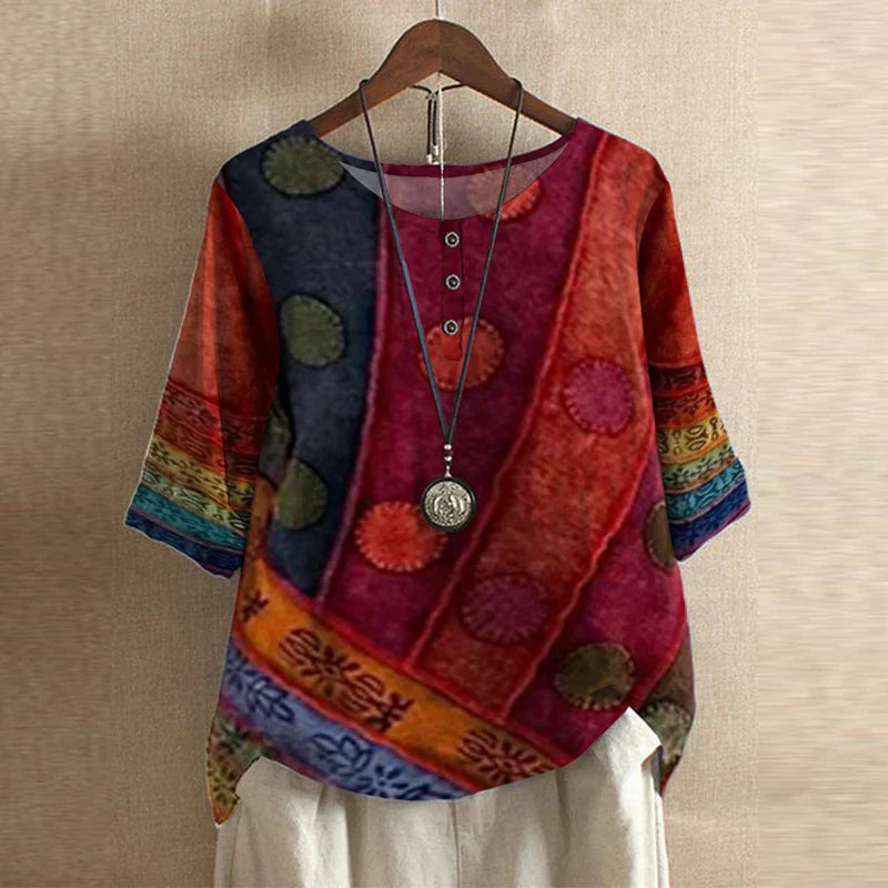 Anya | Retro Floral Print Blouse