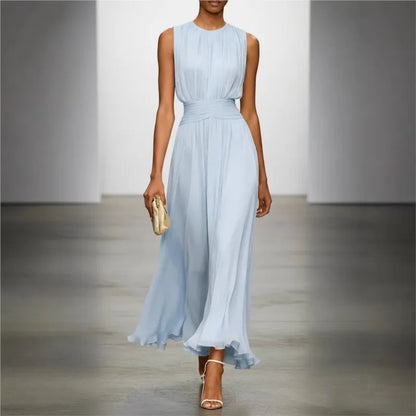 Bianora | Pleated Sleeveless Maxi Dress