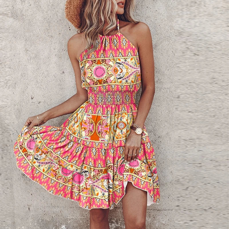 Marlowe | Colorful Bohemian V-Neck Midi Dress