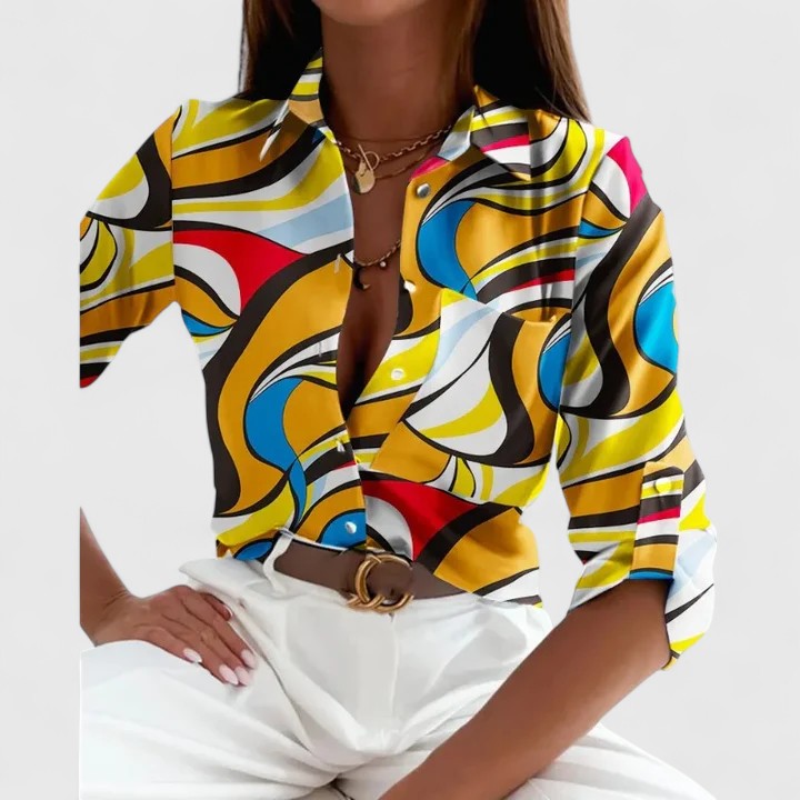 Lisette | Printed Long-Sleeve Blouse