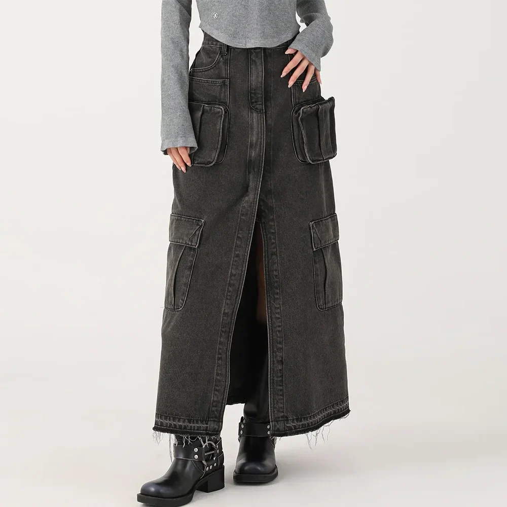 Sierra | Cargo Denim Skirt with Pockets