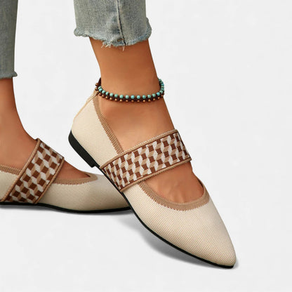 Isolde | Pointed Knit Comfort Flats