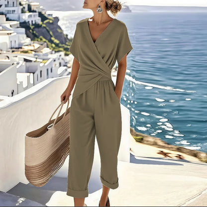 Kimberly | Wrap-Front Trouser Set