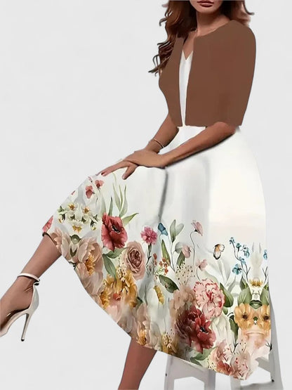 Amandine | Floral Print Midi Dress