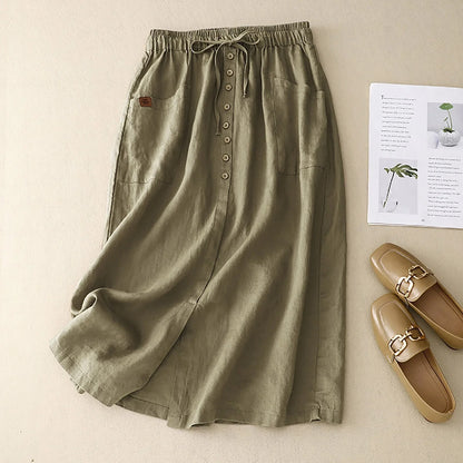 Juno | Button-Front A-Line Skirt