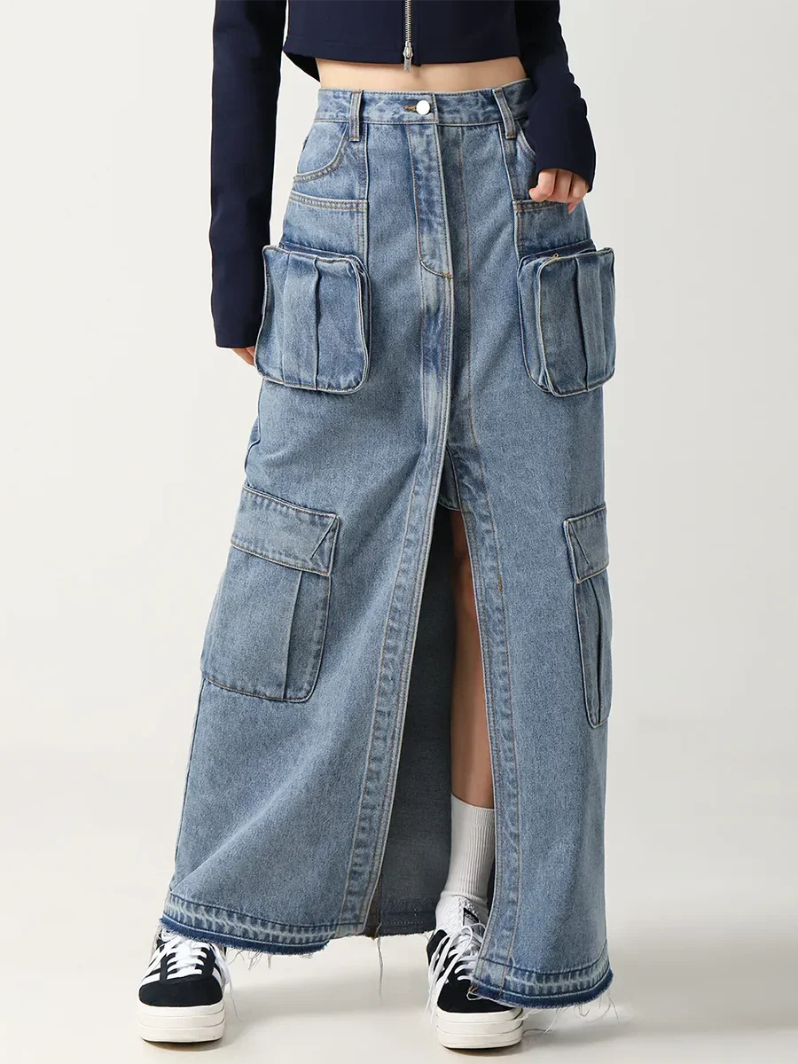 Sierra | Cargo Denim Skirt with Pockets