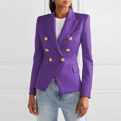 Blazer showing the metal lion button detail