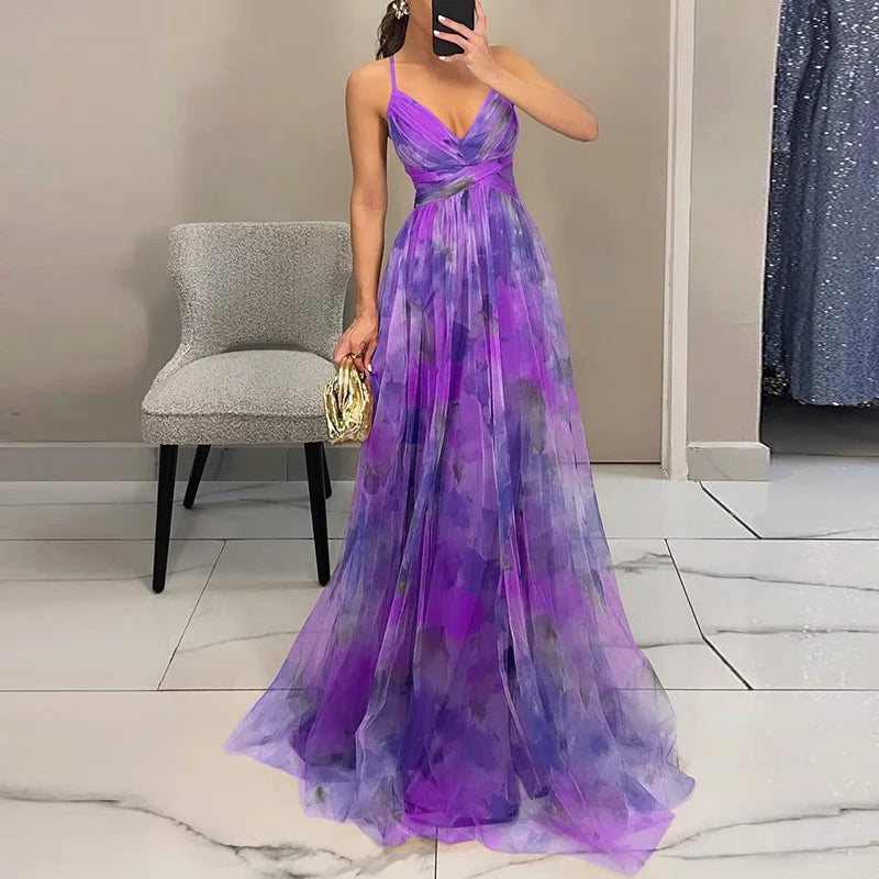 Aurélie | Floral Pleated Maxi Dress