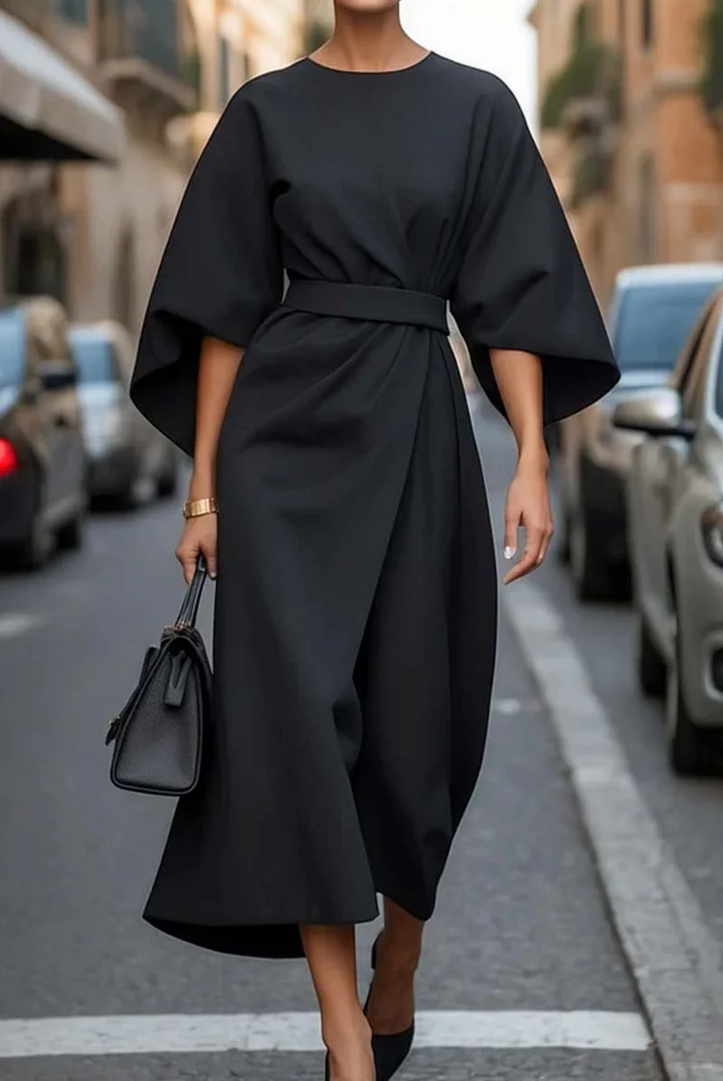 Henriette | Elegant Flowing Lantern Sleeve Dress