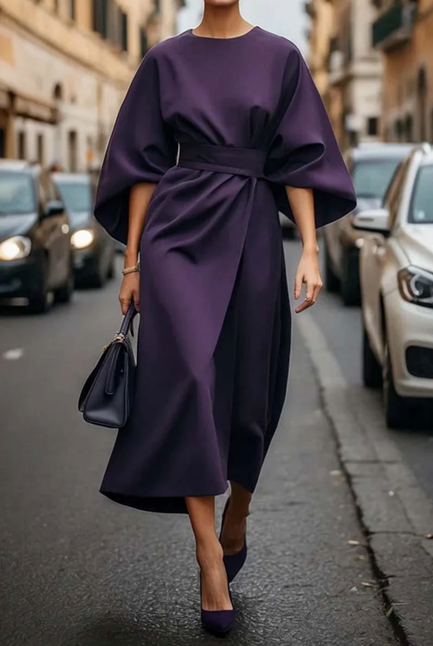 Henriette | Elegant Flowing Lantern Sleeve Dress