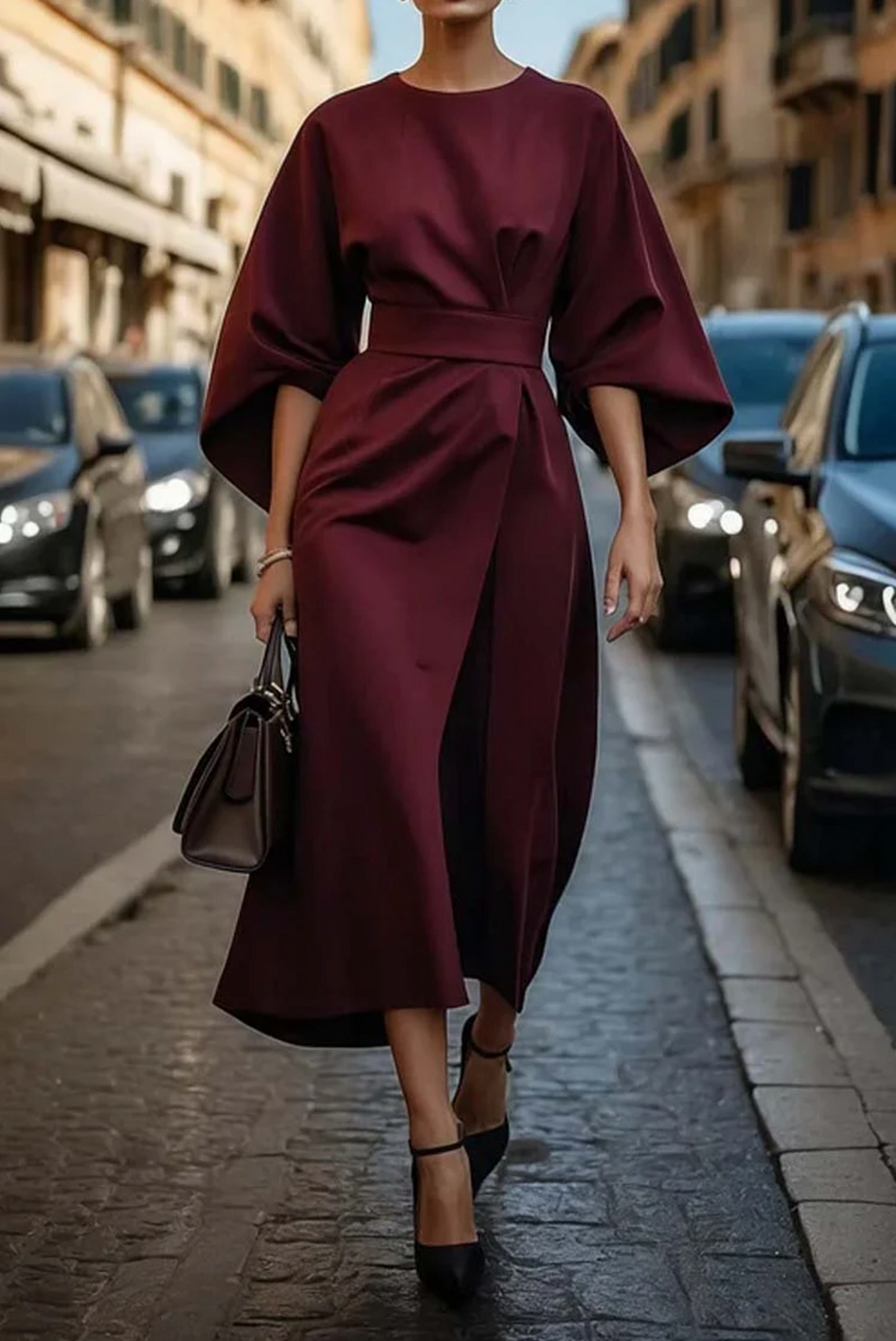 Henriette | Elegant Flowing Lantern Sleeve Dress