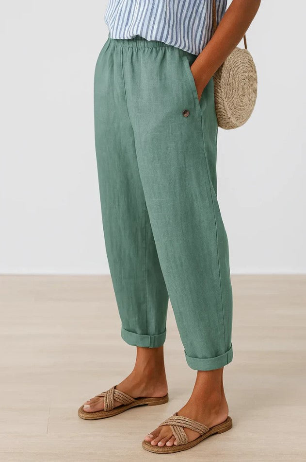 Romina Timeless Linen-Cotton Trousers
