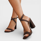 Esmée | Square-Heel Crossed-Strap Sandals