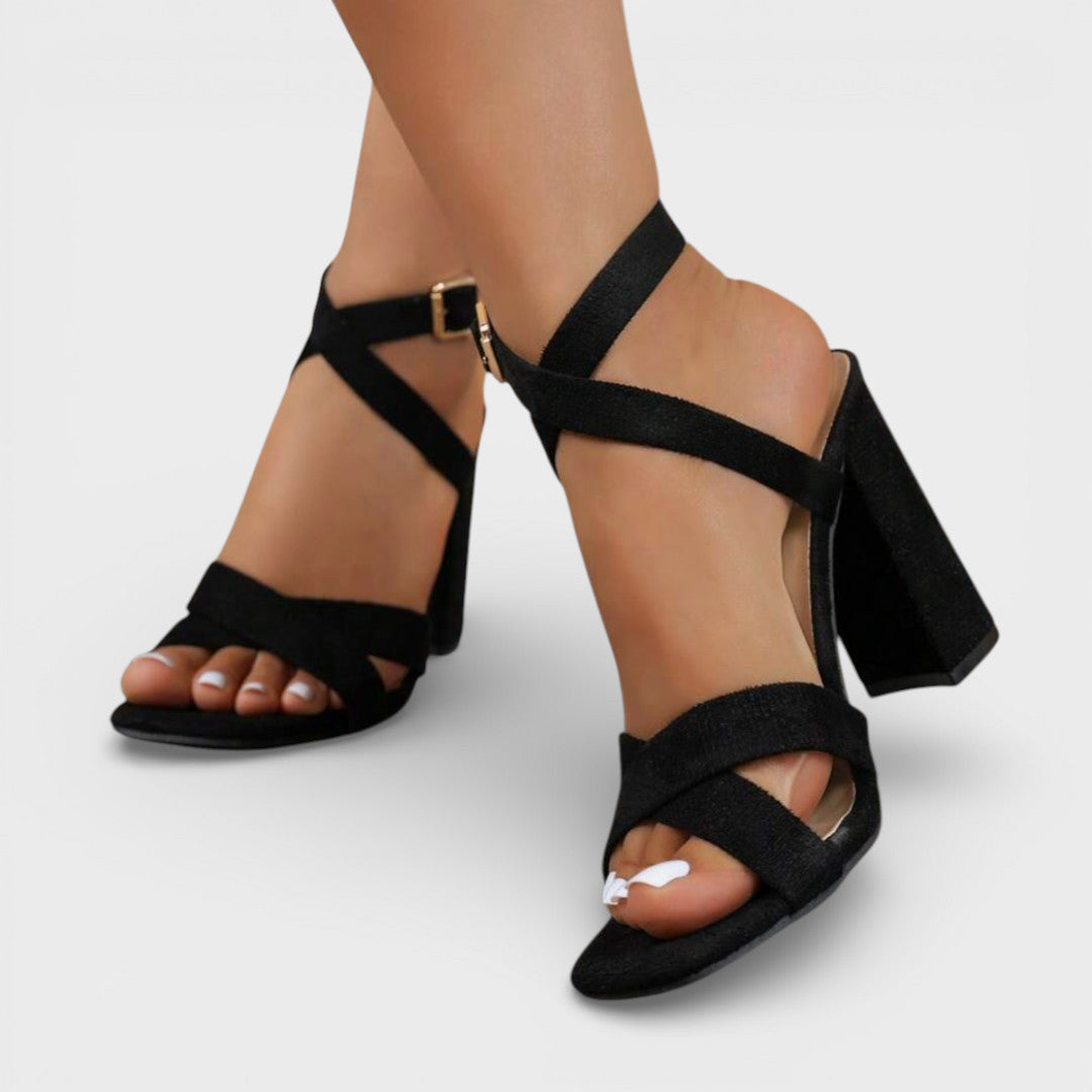 Esmée | Square-Heel Crossed-Strap Sandals