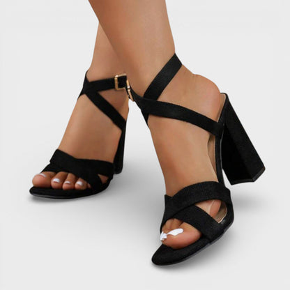 Esmée | Square-Heel Crossed-Strap Sandals