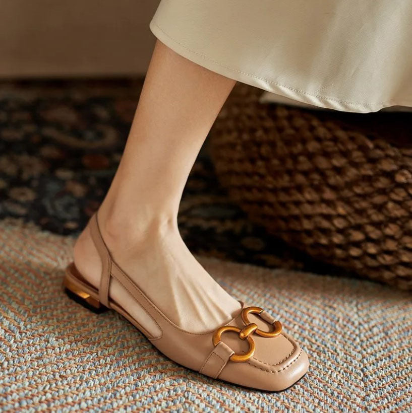 Sidonie | Square-Toe Slingback Flats