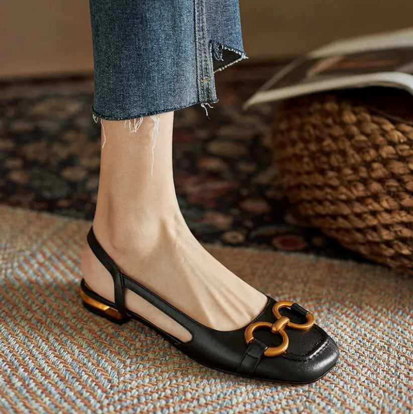 Sidonie | Square-Toe Slingback Flats