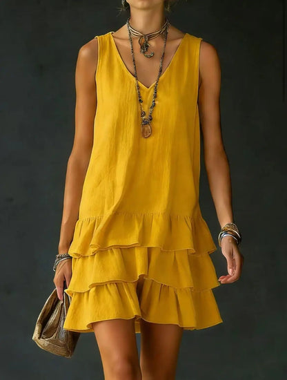 Courtney | Ruffle V-Neck Mini Dress