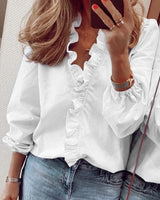 Celia | Ruffle Button-Up Blouse