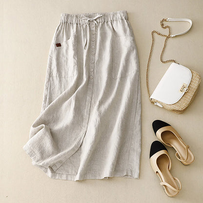 Juno | Button-Front A-Line Skirt