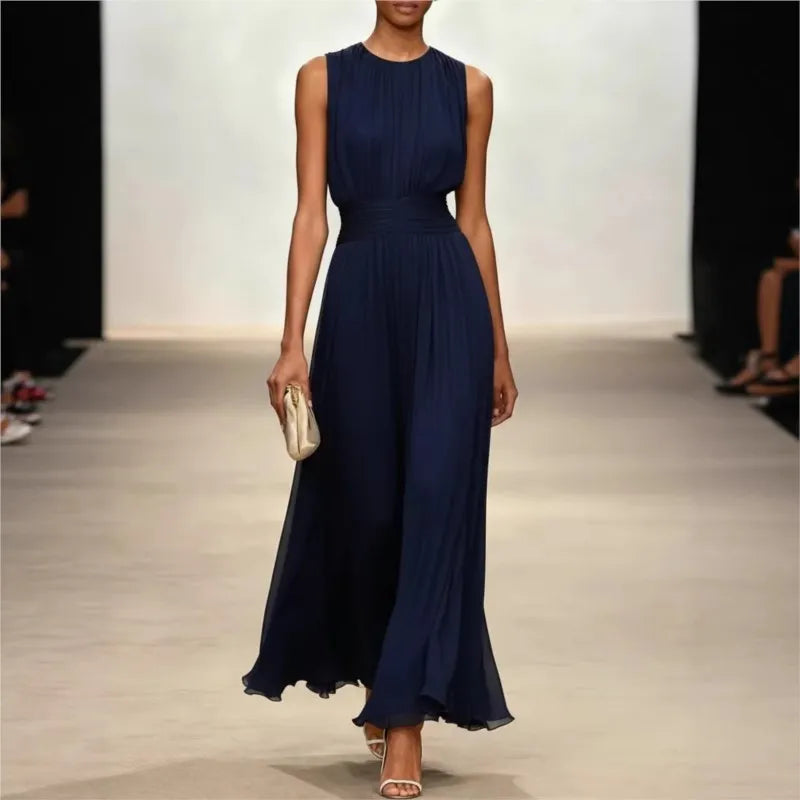 Bianora | Pleated Sleeveless Maxi Dress
