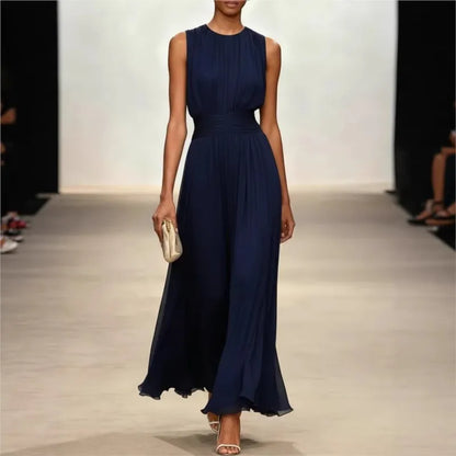 Bianora | Pleated Sleeveless Maxi Dress
