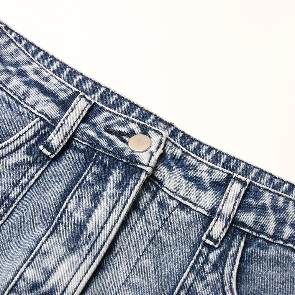 Sierra | Cargo Denim Skirt with Pockets