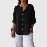 Cathlyn | V-Neck Button-Up Blouse