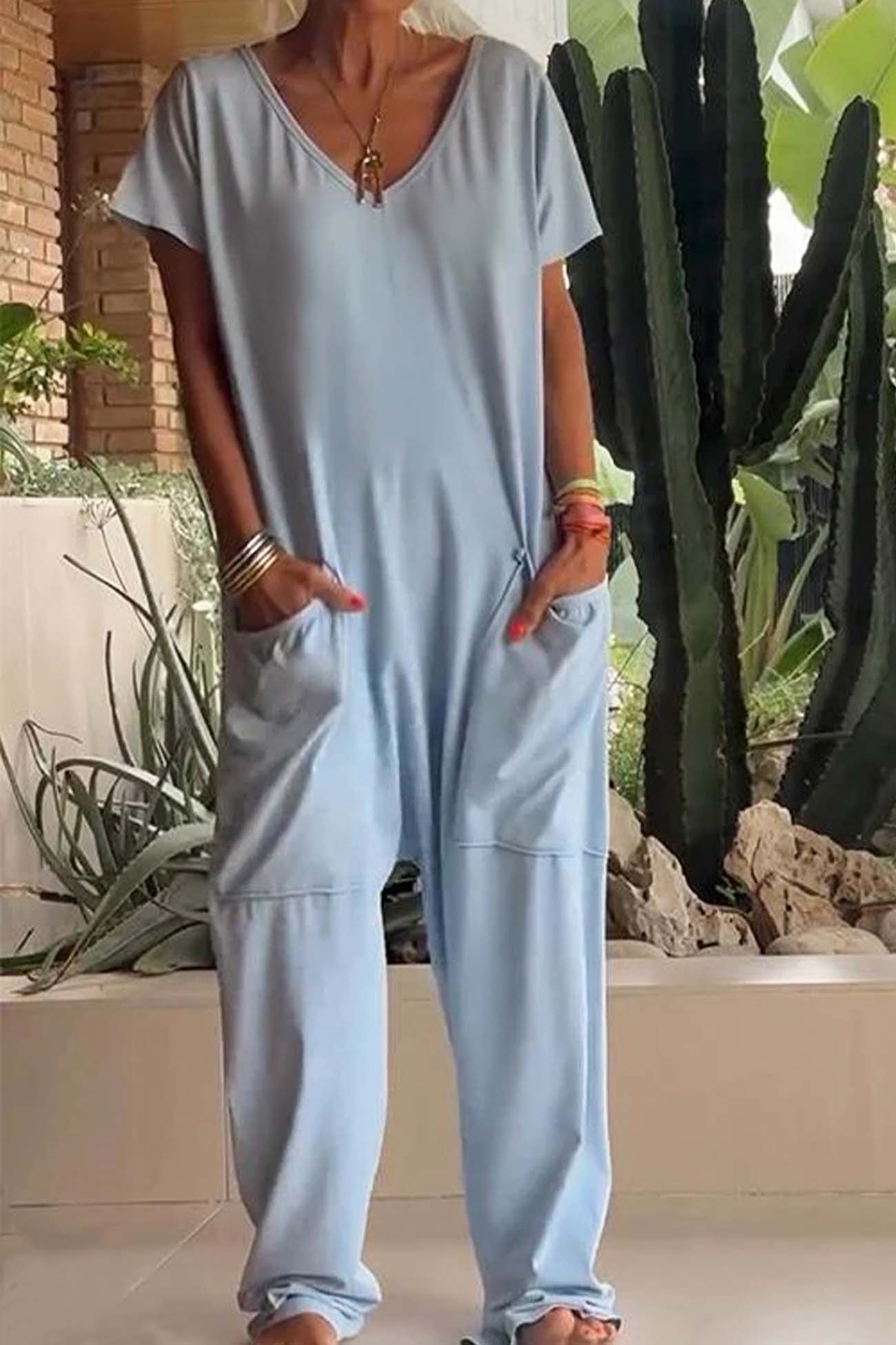 Breezy | V-Neck Loose Jumpsuit