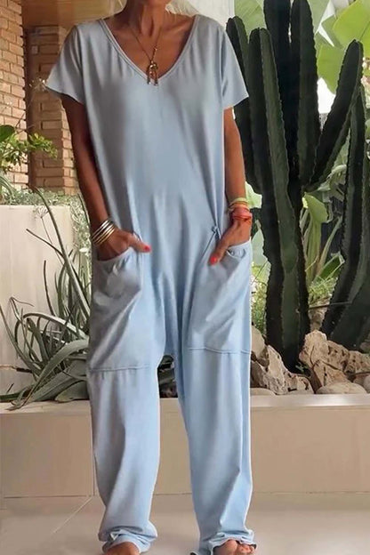 Breezy | V-Neck Loose Jumpsuit