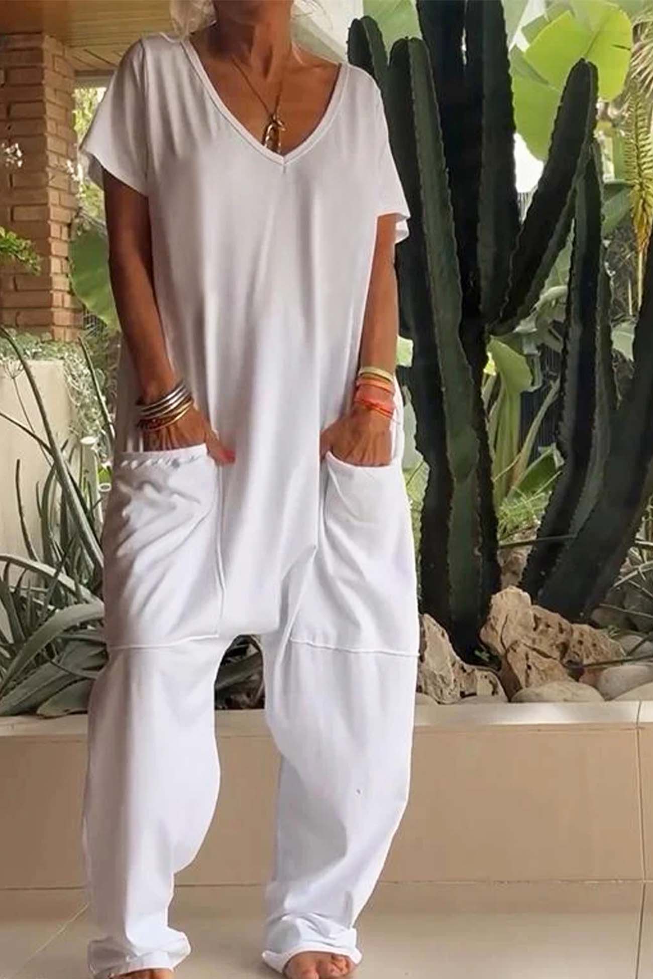 Breezy | V-Neck Loose Jumpsuit