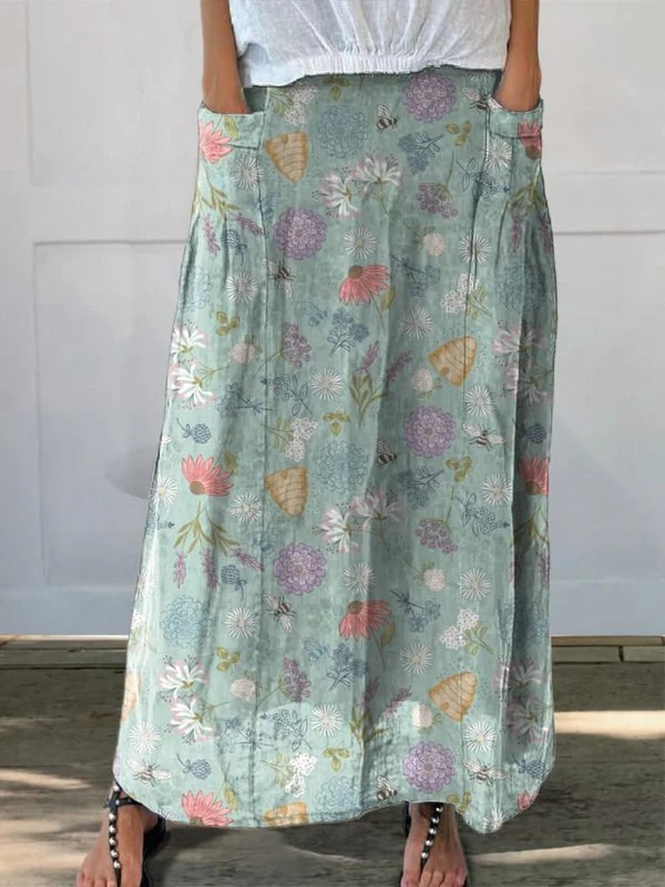 Daisy | A-Line Floral Skirt