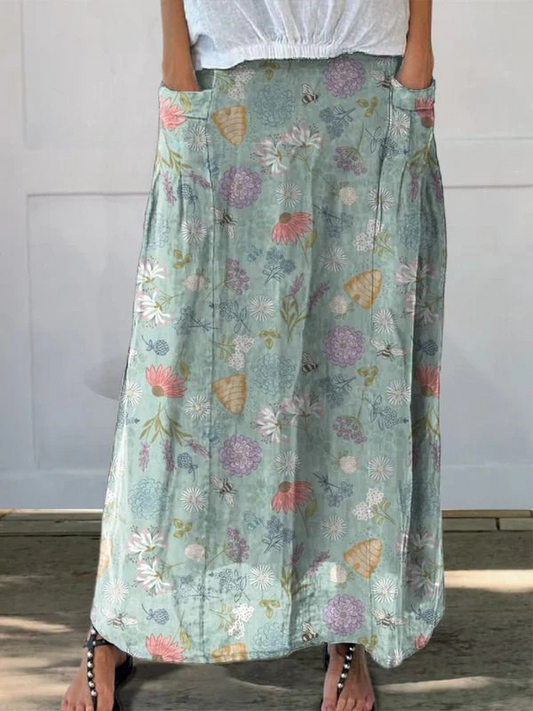 Daisy | A-Line Floral Skirt