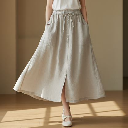 Juno | Button-Front A-Line Skirt
