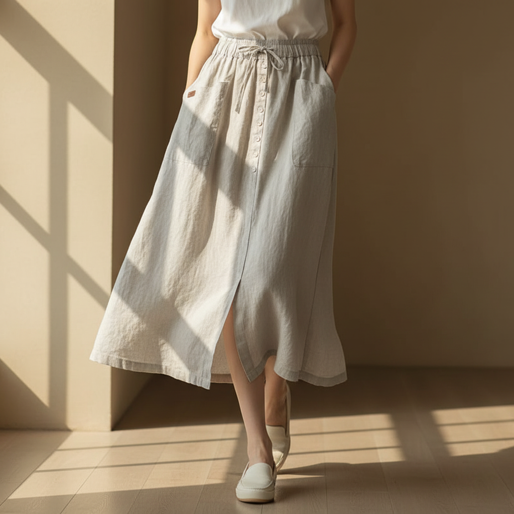 Juno | Button-Front A-Line Skirt
