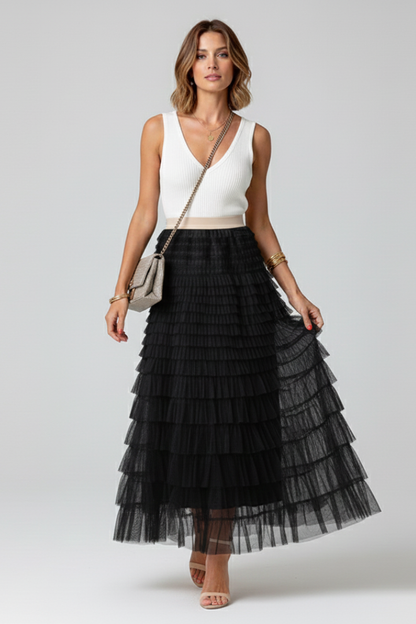 Lily | Layered Tulle Midi Skirt