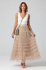 Lily | Layered Tulle Midi Skirt