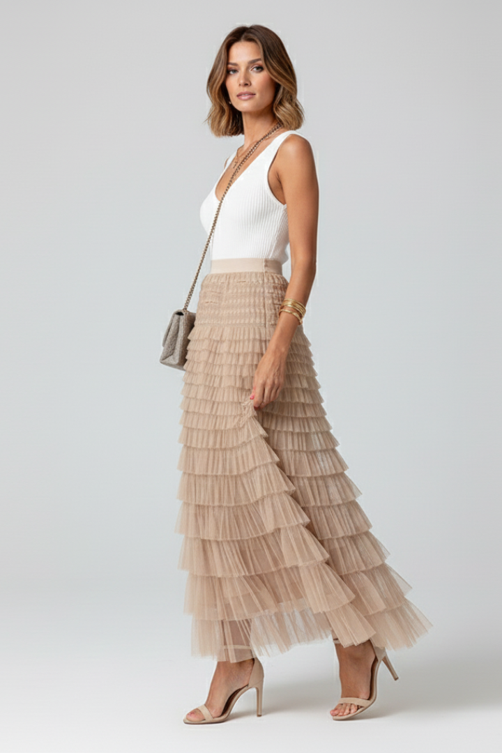 Lily | Layered Tulle Midi Skirt