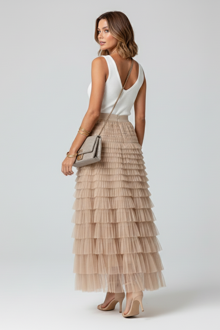 Lily | Layered Tulle Midi Skirt