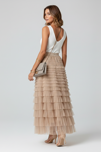 Lily | Layered Tulle Midi Skirt