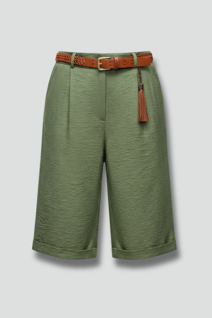Hannah | High Waist Cuffed Shorts