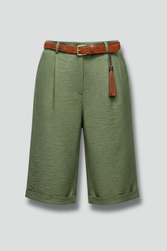 Hannah | High Waist Cuffed Shorts