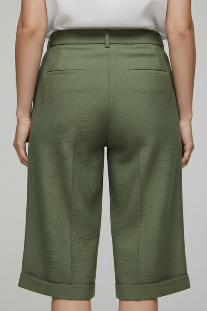 Hannah | High Waist Cuffed Shorts