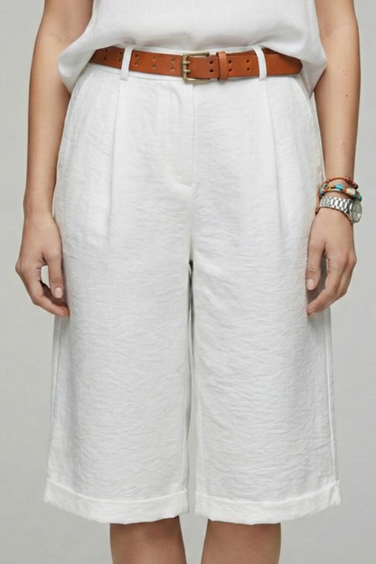 Hannah | High Waist Cuffed Shorts
