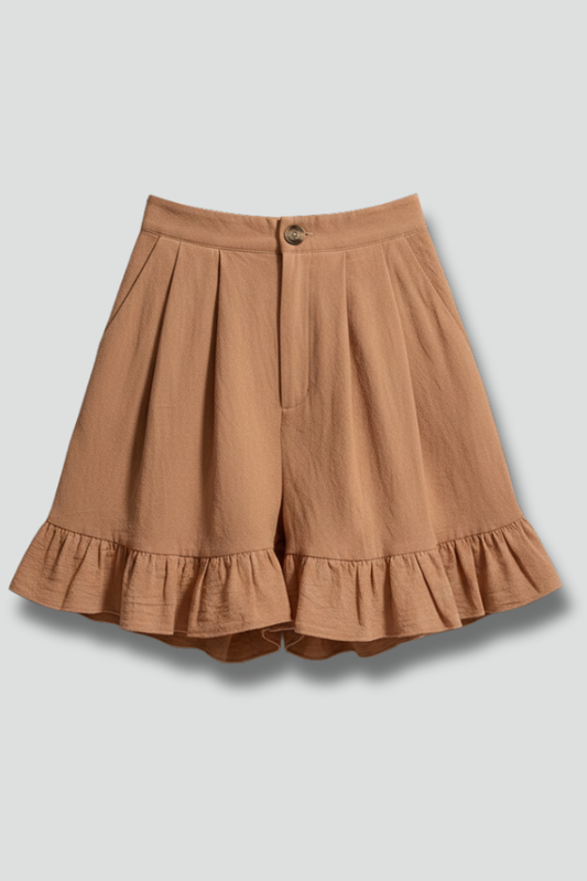 Jacklyn | High Waist Ruffle Hem Shorts