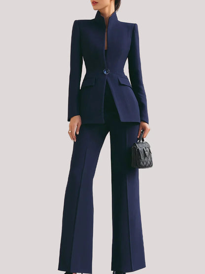 Verena | Longline Blazer & Flared Trouser Suit Set
