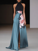 Ondine | Floral Side-Slit A-Line Maxi Dress