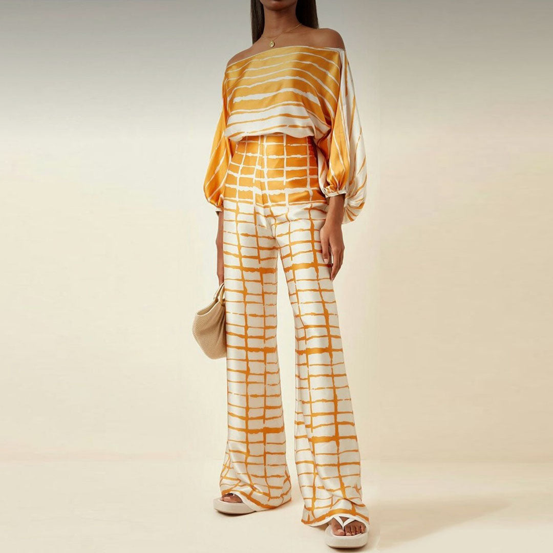 Solene | Printed Off-Shoulder Set