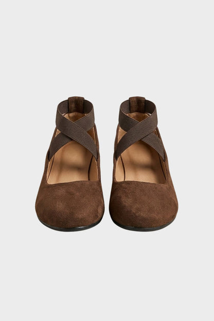 Mireille | Suede Cross-Strap Ballet Flats